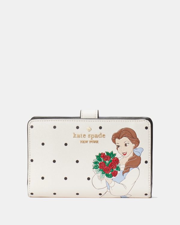 Kate Spade Disney X Kate Spade New York Beauty And The Beast Medium Compact Bifold Wallet