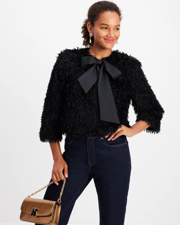 Kate Spade Faux Feather Bow Jacket