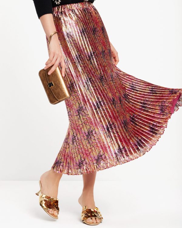Kate Spade Winter Chrysanthemum Pleated Skirt