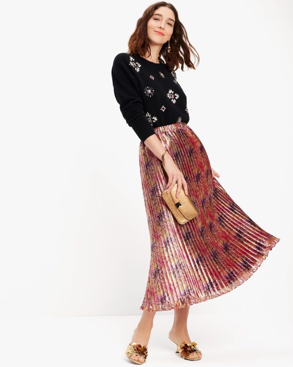 Kate Spade Winter Chrysanthemum Pleated Skirt