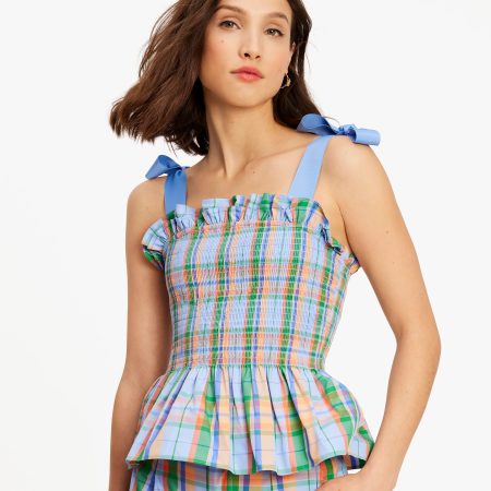 Kate Spade Sunshine Madras Smocked Top