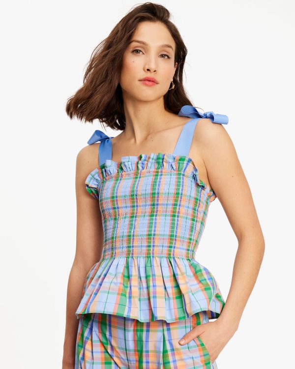 Kate Spade Sunshine Madras Smocked Top