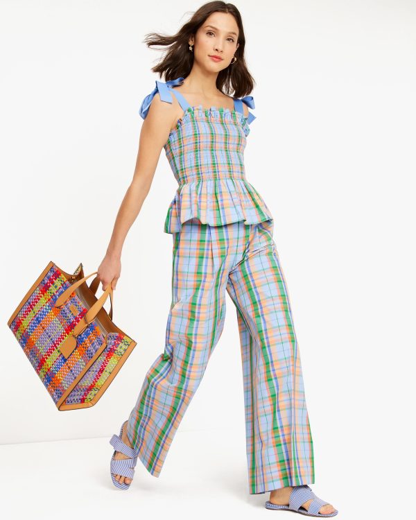 Kate Spade Sunshine Madras Smocked Top