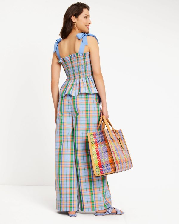 Kate Spade Sunshine Madras Smocked Top