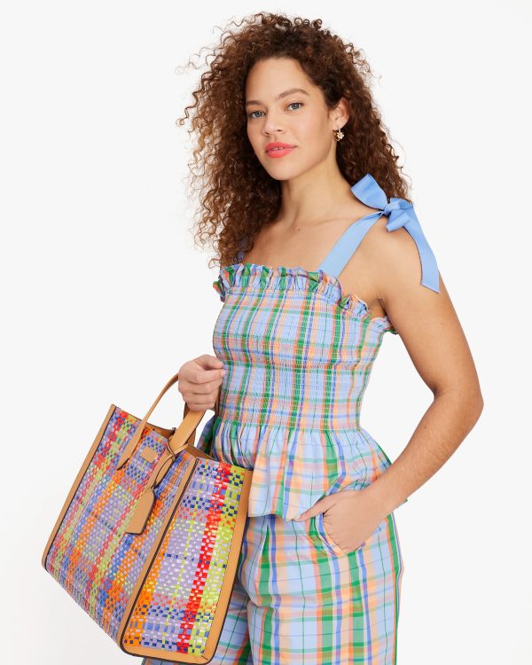 Kate Spade Sunshine Madras Smocked Top