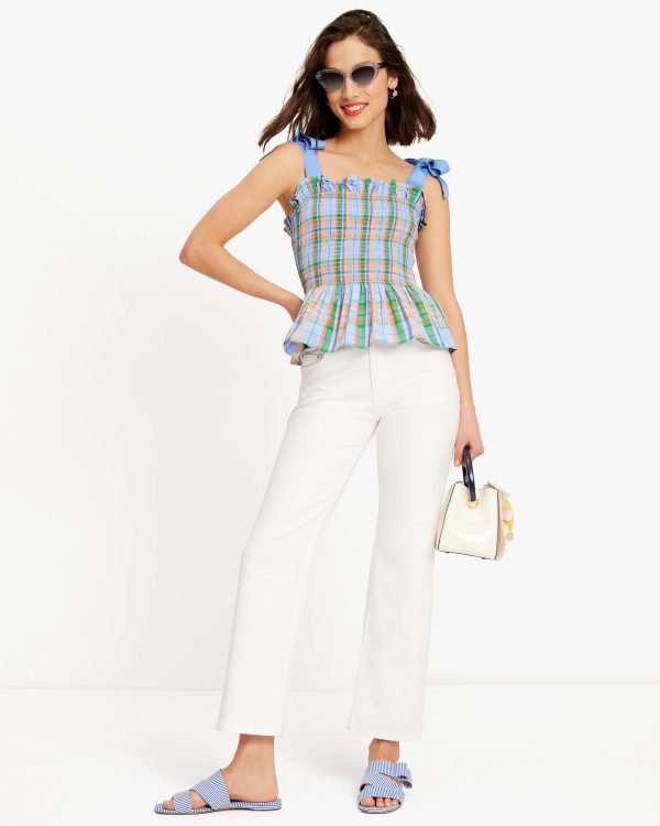 Kate Spade Sunshine Madras Smocked Top