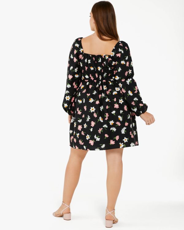 Kate Spade Floral Waltz Square-neck Dress