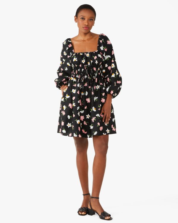 Kate Spade Floral Waltz Square-neck Dress