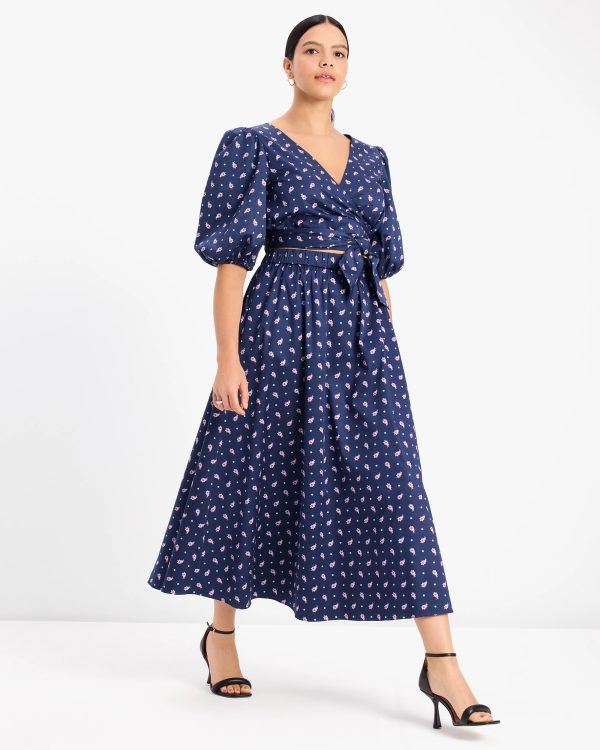 Kate Spade Paisley Foulard Midi Skirt