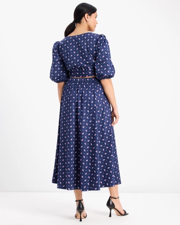 Kate Spade Paisley Foulard Midi Skirt