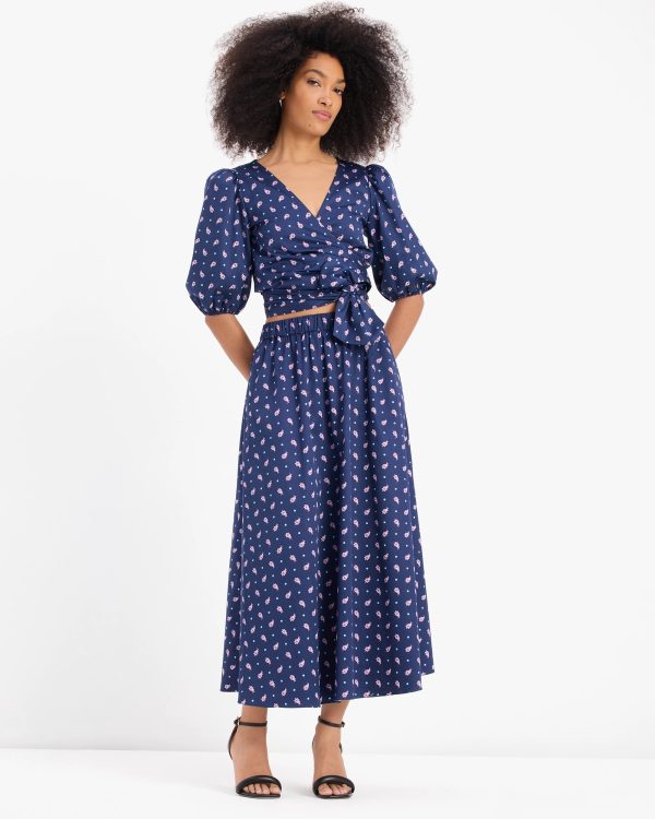 Kate Spade Paisley Foulard Midi Skirt