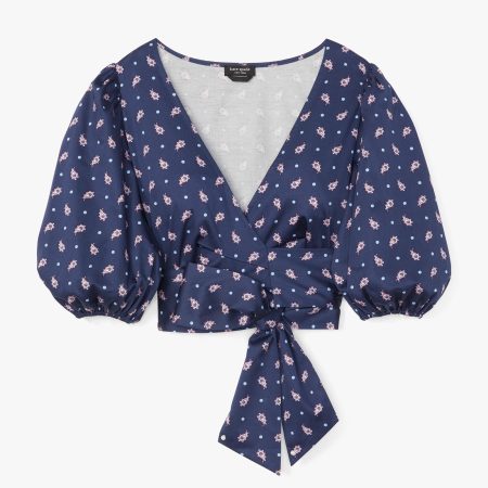 Kate Spade Paisley Foulard Wrap Top