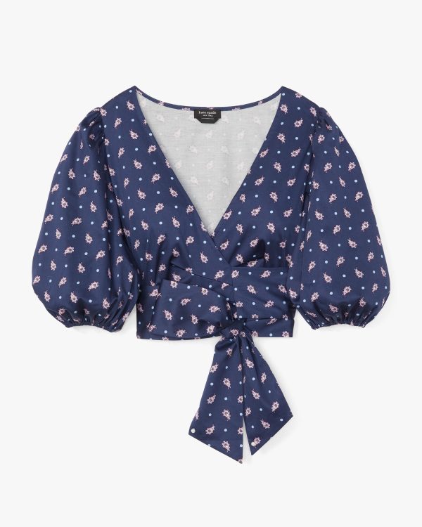 Kate Spade Paisley Foulard Wrap Top