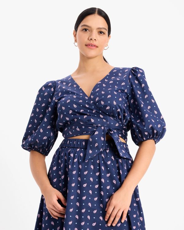 Kate Spade Paisley Foulard Wrap Top