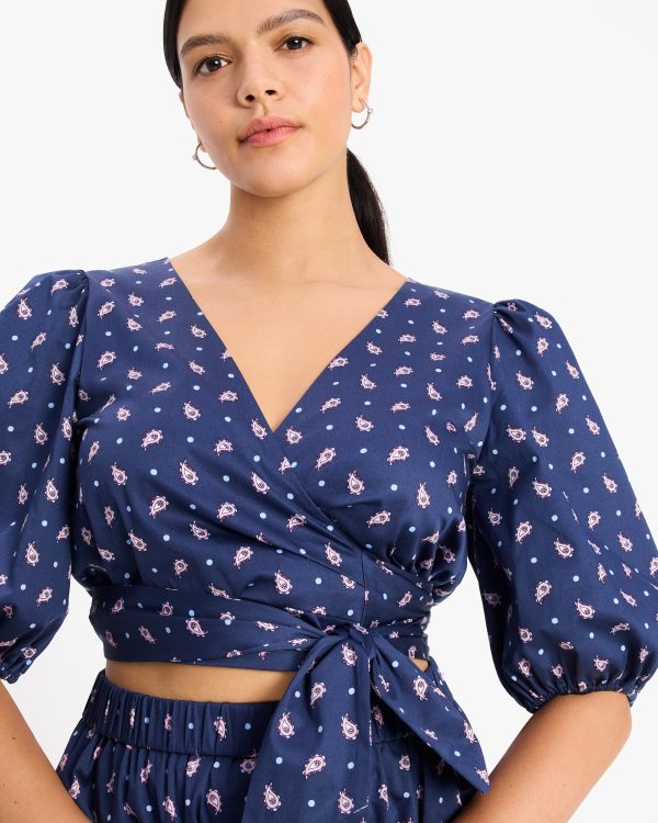 Kate Spade Paisley Foulard Wrap Top