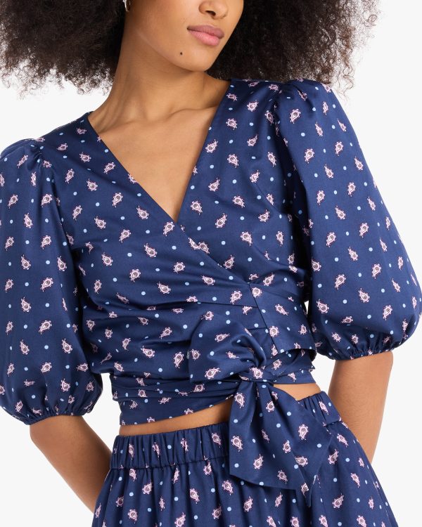 Kate Spade Paisley Foulard Wrap Top