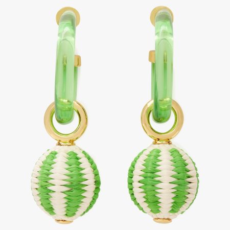 Kate Spade Feeling Bubbly Raffia Charm Hoops