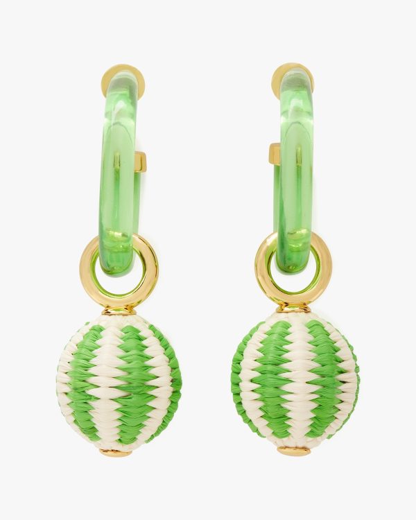 Kate Spade Feeling Bubbly Raffia Charm Hoops