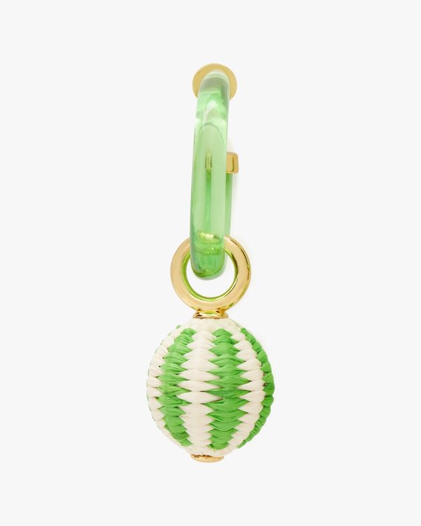 Kate Spade Feeling Bubbly Raffia Charm Hoops