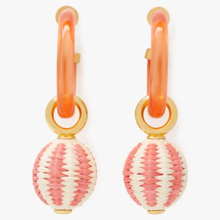Kate Spade Feeling Bubbly Raffia Charm Hoops