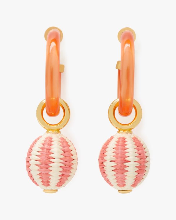 Kate Spade Feeling Bubbly Raffia Charm Hoops