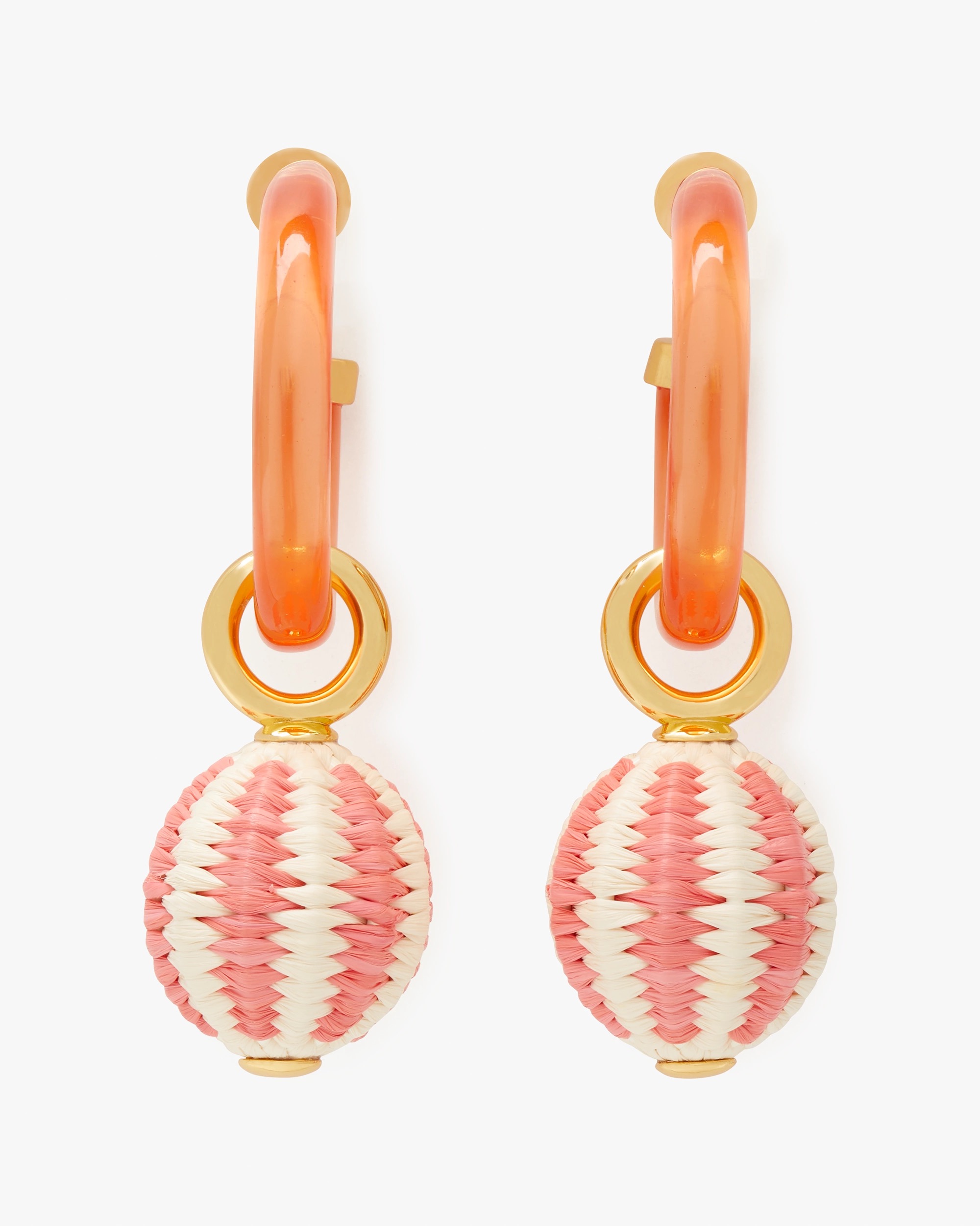 Kate Spade Feeling Bubbly Raffia Charm Hoops