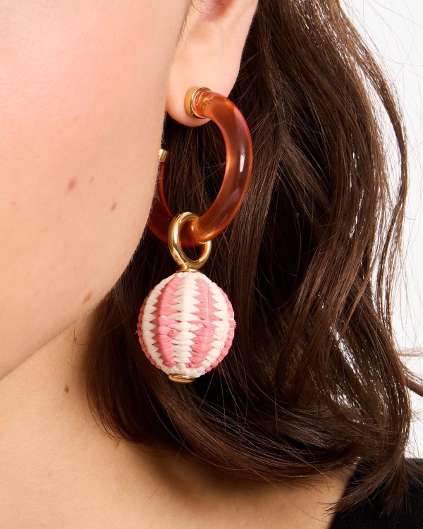 Kate Spade Feeling Bubbly Raffia Charm Hoops