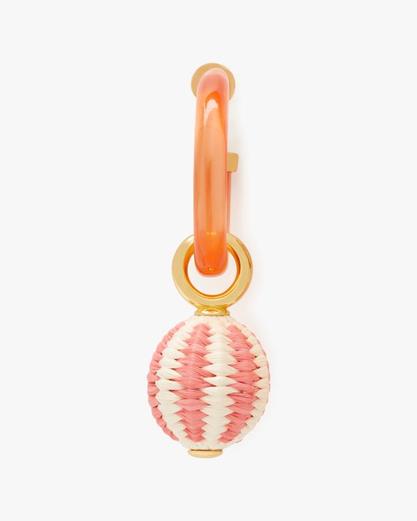 Kate Spade Feeling Bubbly Raffia Charm Hoops