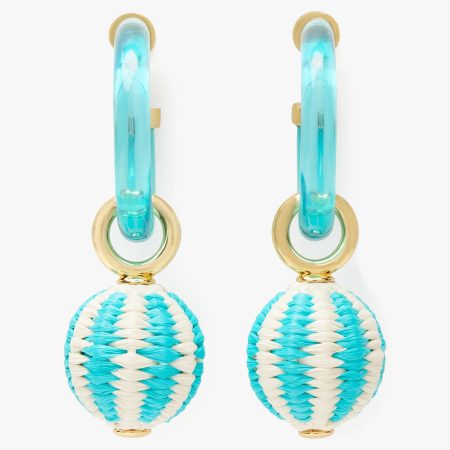 Kate Spade Feeling Bubbly Raffia Charm Hoops