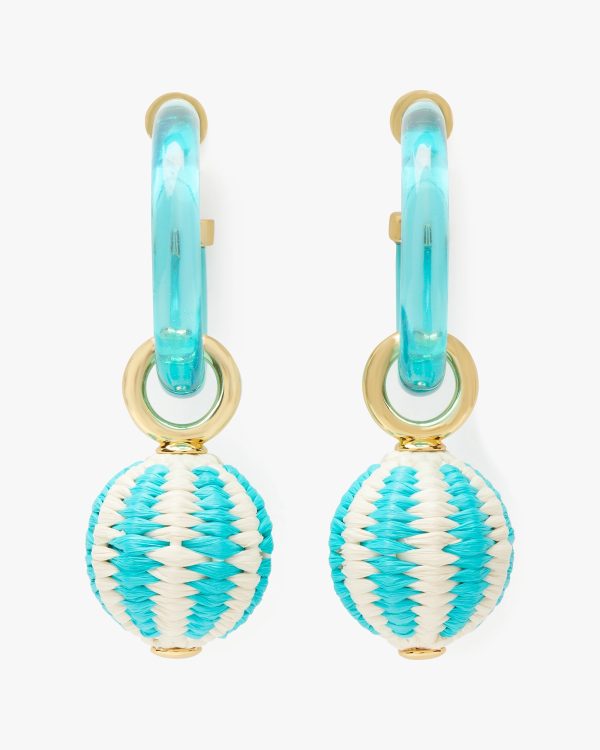 Kate Spade Feeling Bubbly Raffia Charm Hoops