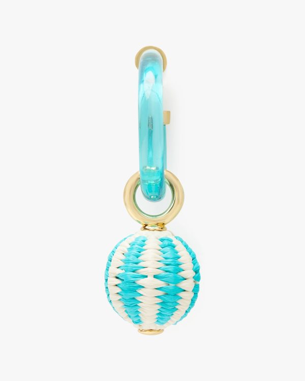 Kate Spade Feeling Bubbly Raffia Charm Hoops