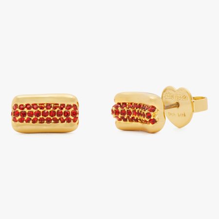 Kate Spade What A Snack Pavé Hot Dog Studs