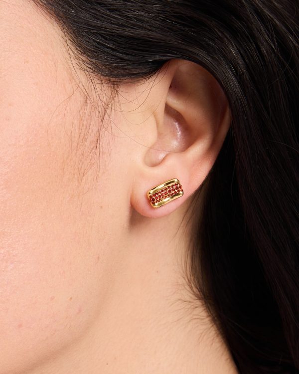 Kate Spade What A Snack Pavé Hot Dog Studs