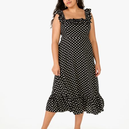 Kate Spade Dot Dot Dot Ruffle Midi Dress