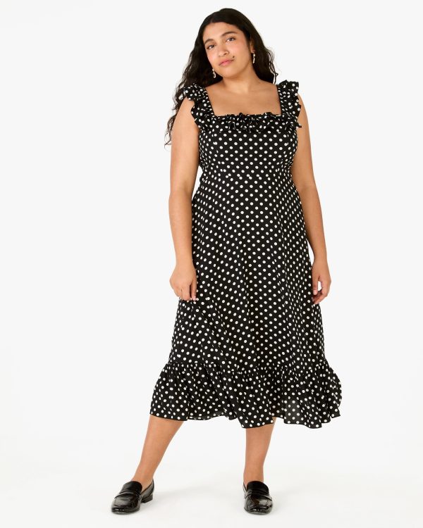Kate Spade Dot Dot Dot Ruffle Midi Dress