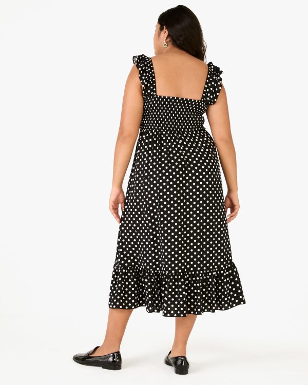 Kate Spade Dot Dot Dot Ruffle Midi Dress