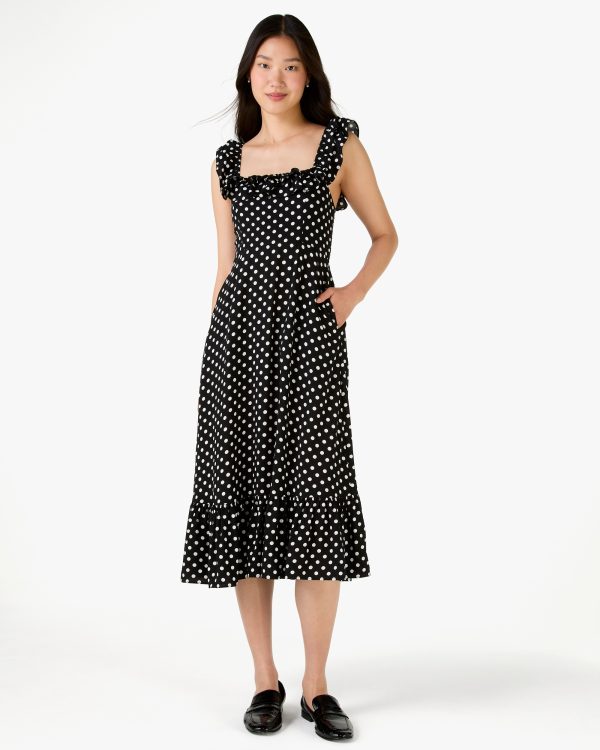 Kate Spade Dot Dot Dot Ruffle Midi Dress