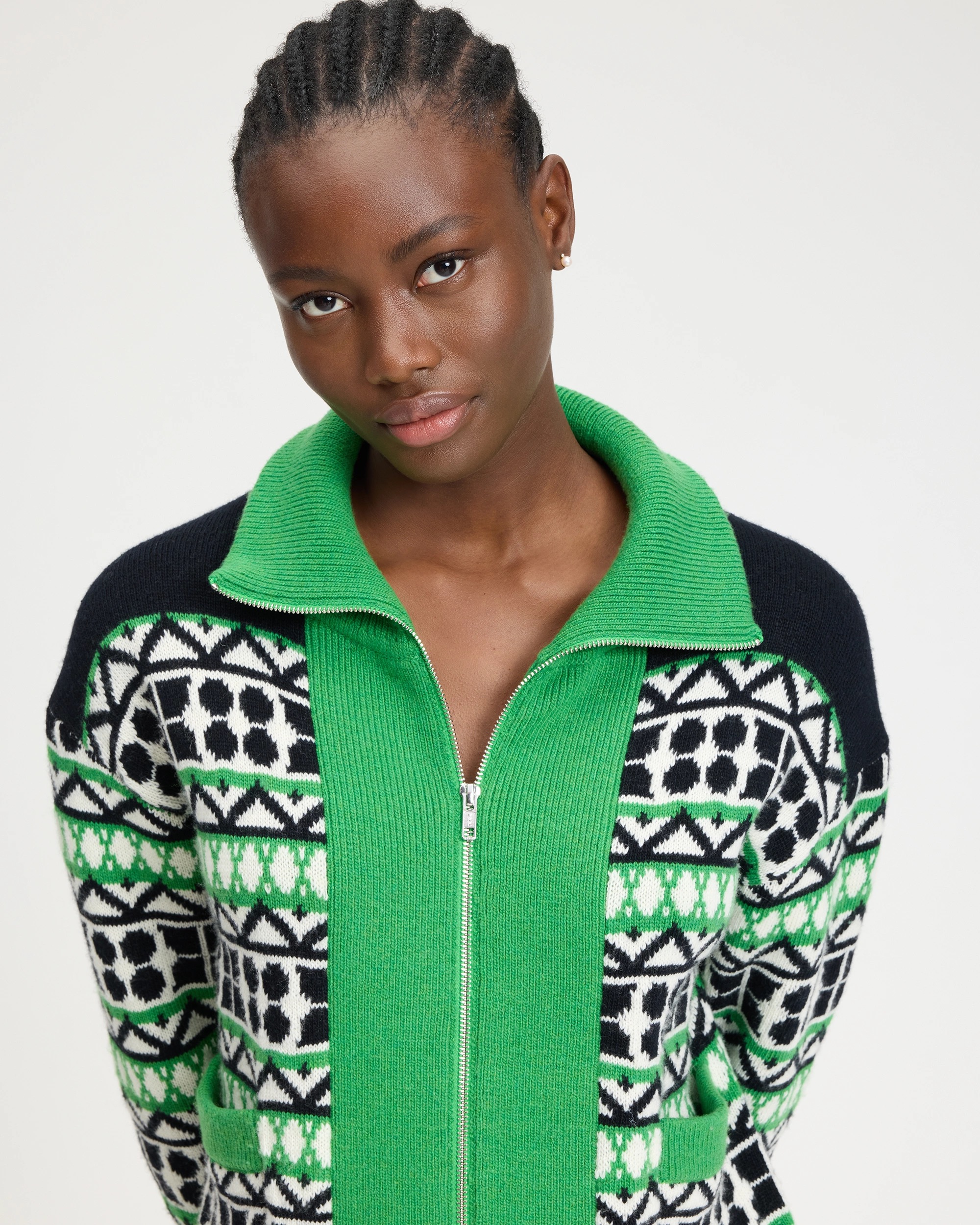 Kate Spade Noel Fair Isle Zip-up Sweater - Image 3
