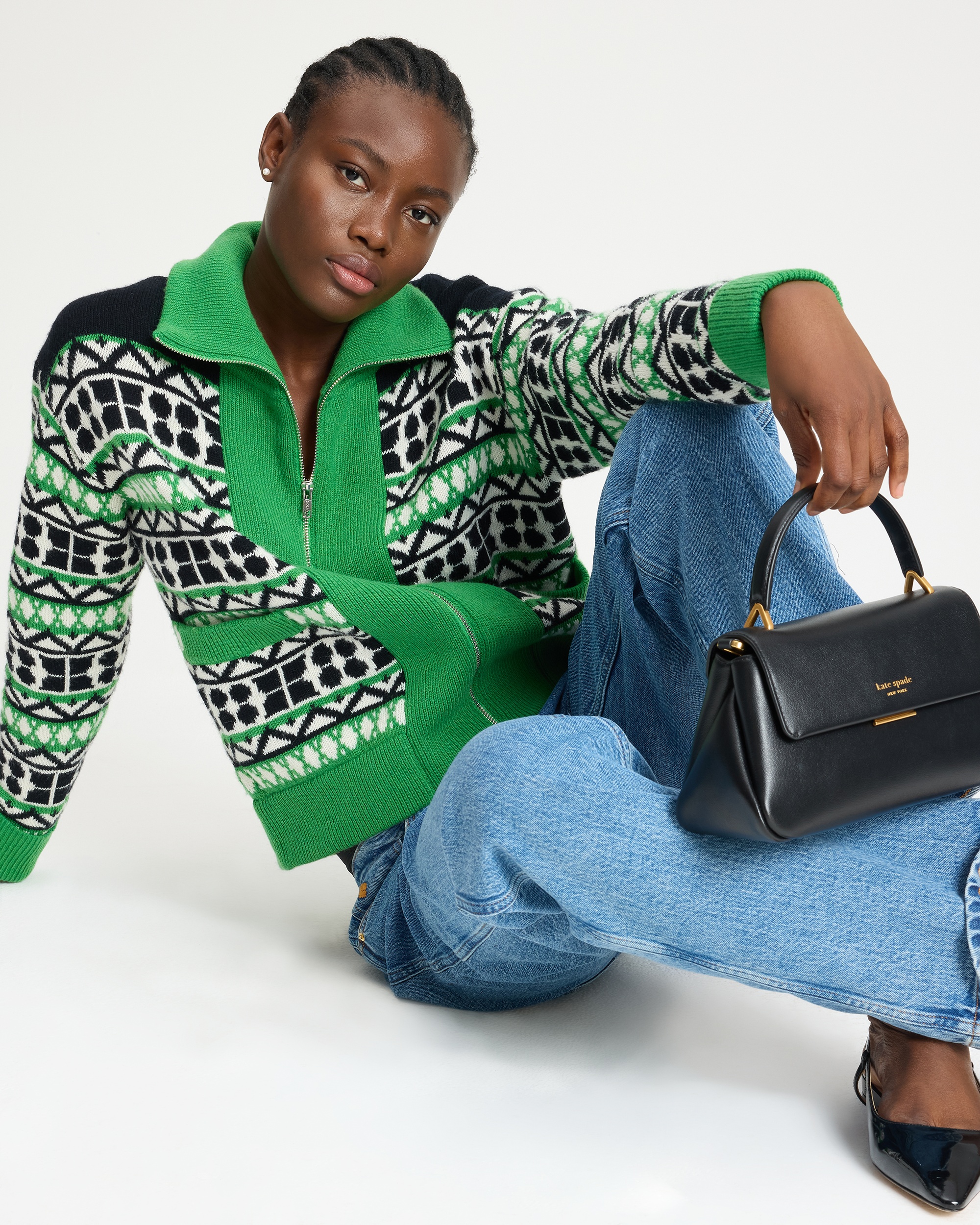Kate Spade Noel Fair Isle Zip-up Sweater - Image 4