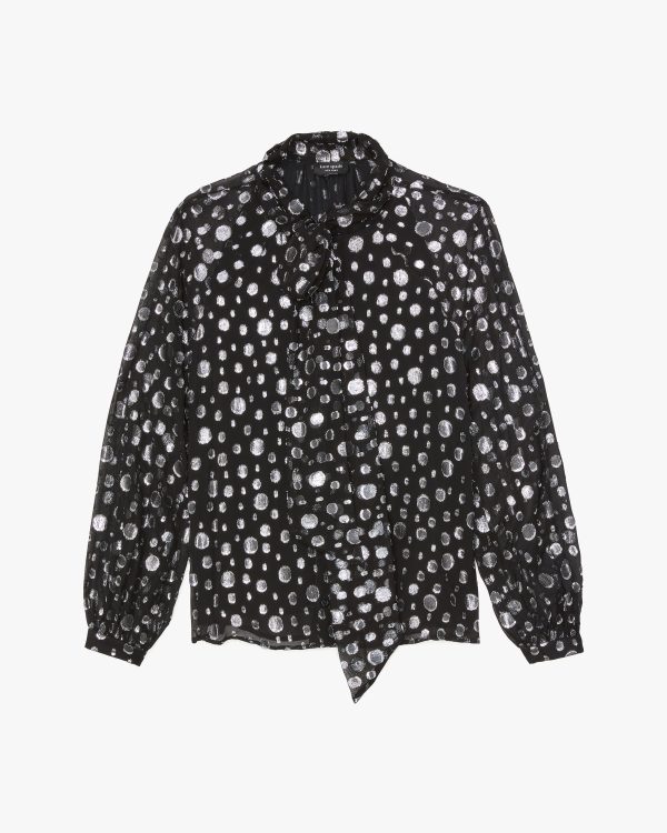 Kate Spade Space Dot Tie-neck Shirt