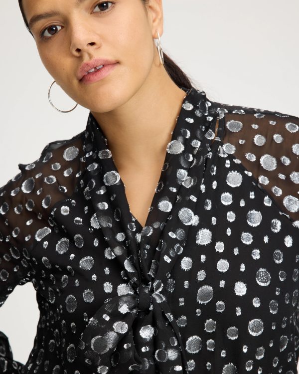 Kate Spade Space Dot Tie-neck Shirt
