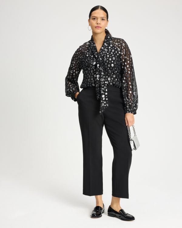 Kate Spade Space Dot Tie-neck Shirt