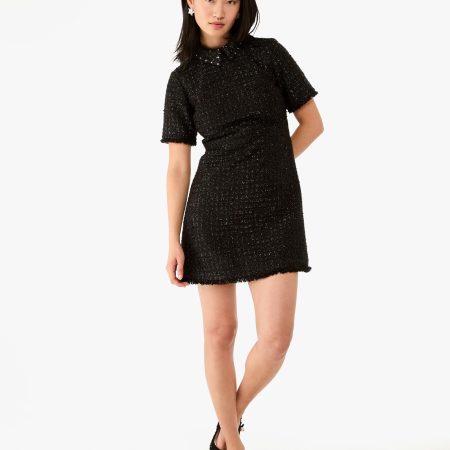 Kate Spade Embellished Collar Holiday Tweed Dress