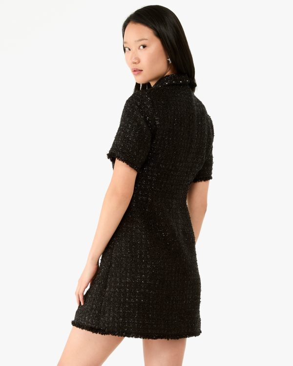 Kate Spade Embellished Collar Holiday Tweed Dress