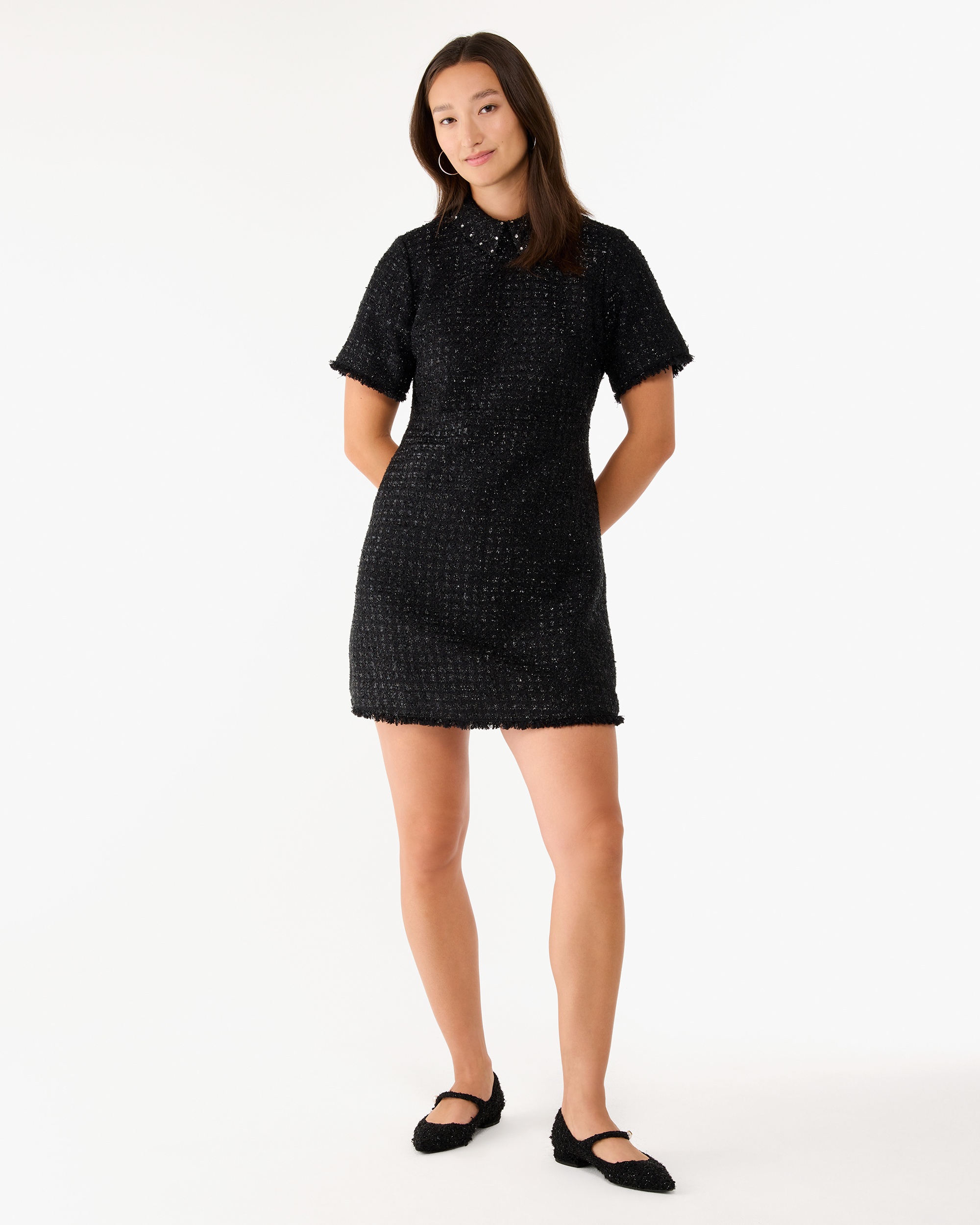 Kate Spade Embellished Collar Holiday Tweed Dress - Image 3
