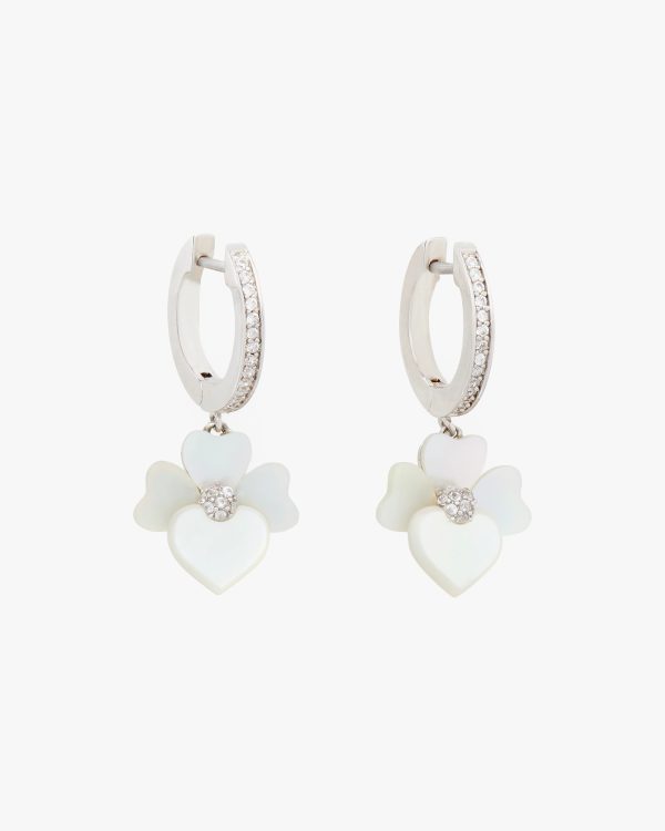 Kate Spade Precious Pansy Pavé Drop Huggies