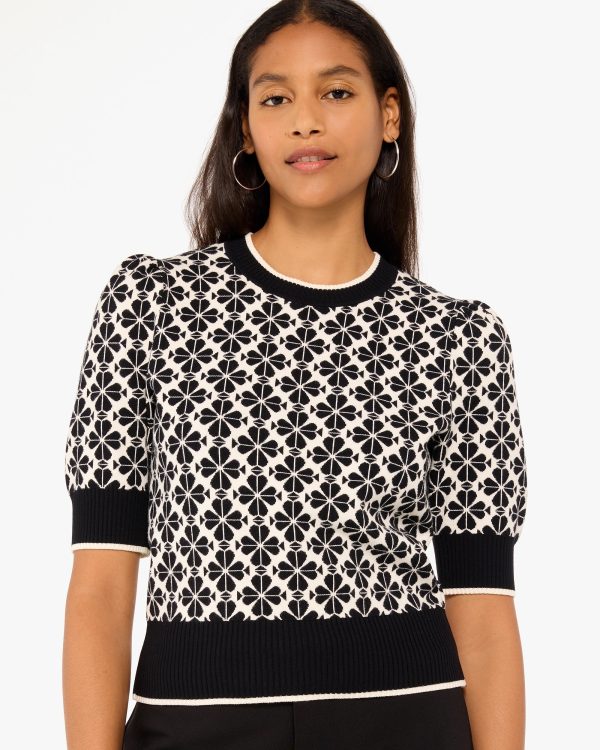 Kate Spade Spade Flower Puff Sleeve Sweater