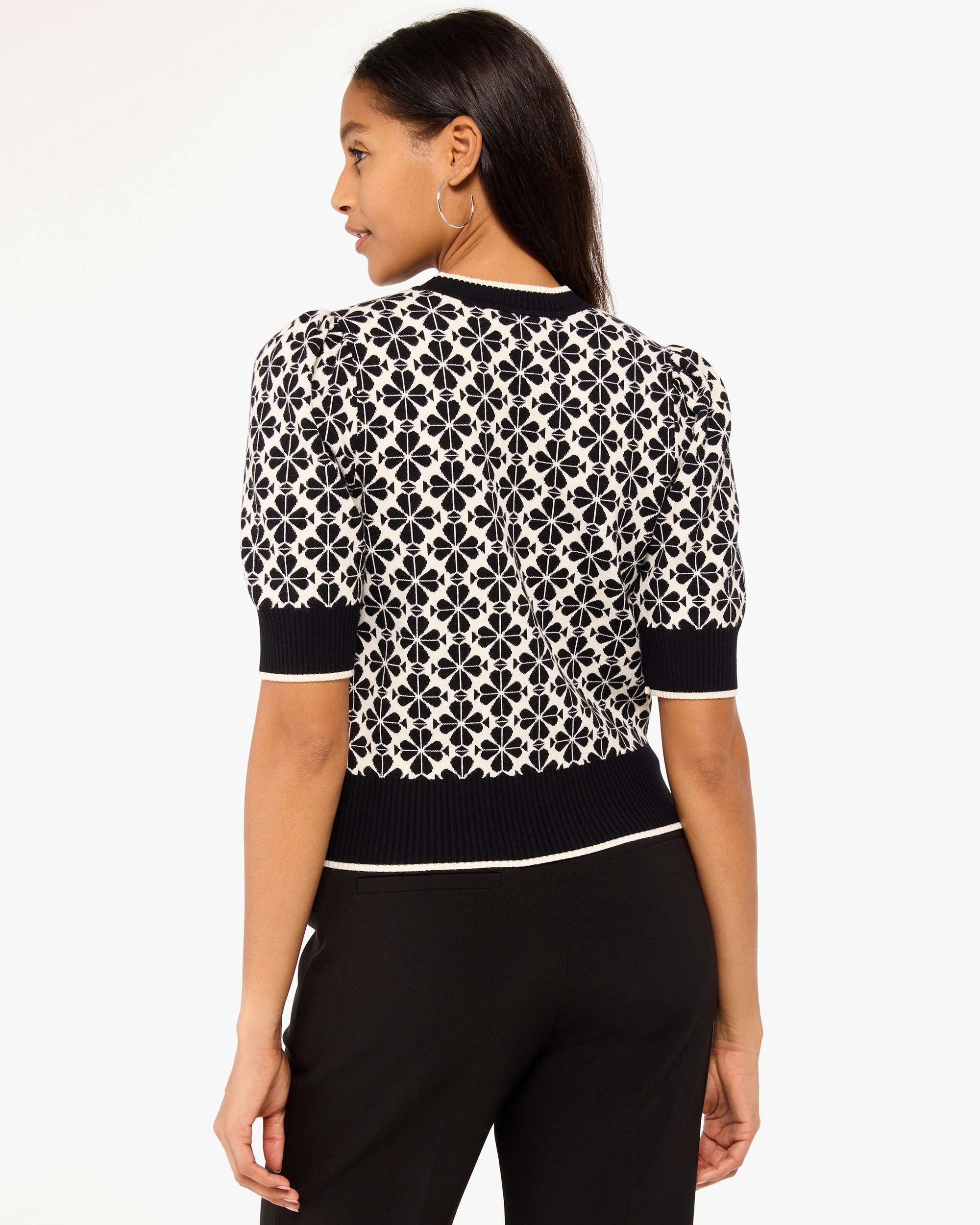 Kate Spade Spade Flower Puff Sleeve Sweater - Image 2