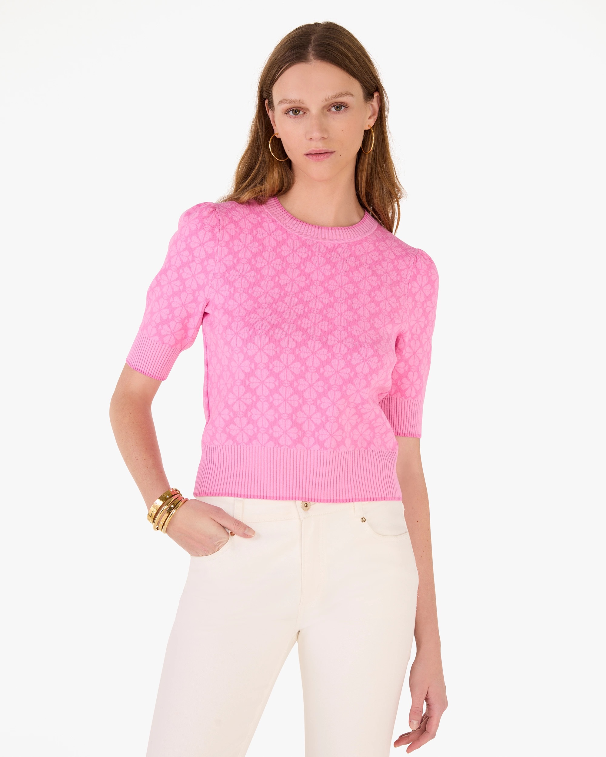 Kate Spade Spade Flower Puff Sleeve Sweater - Image 4