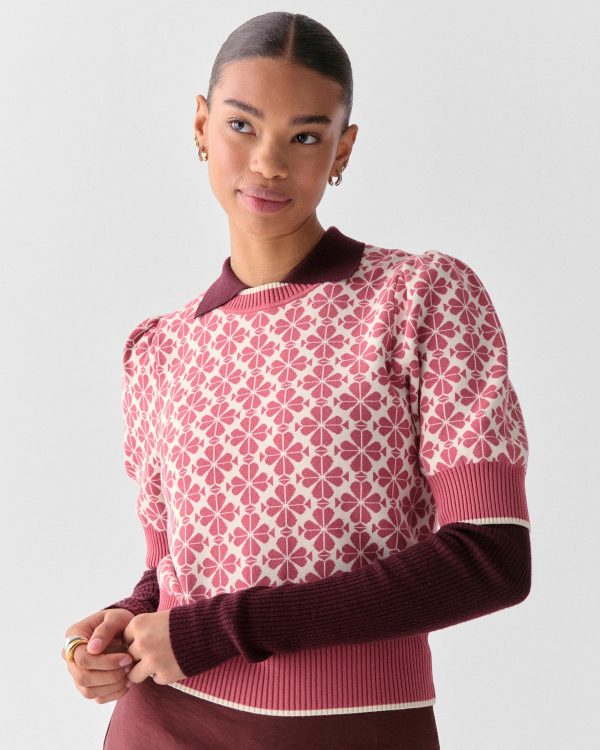 Kate Spade Spade Flower Puff Sleeve Sweater